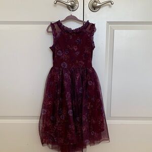 Elegant Floral Kids Formal Dress - Purple